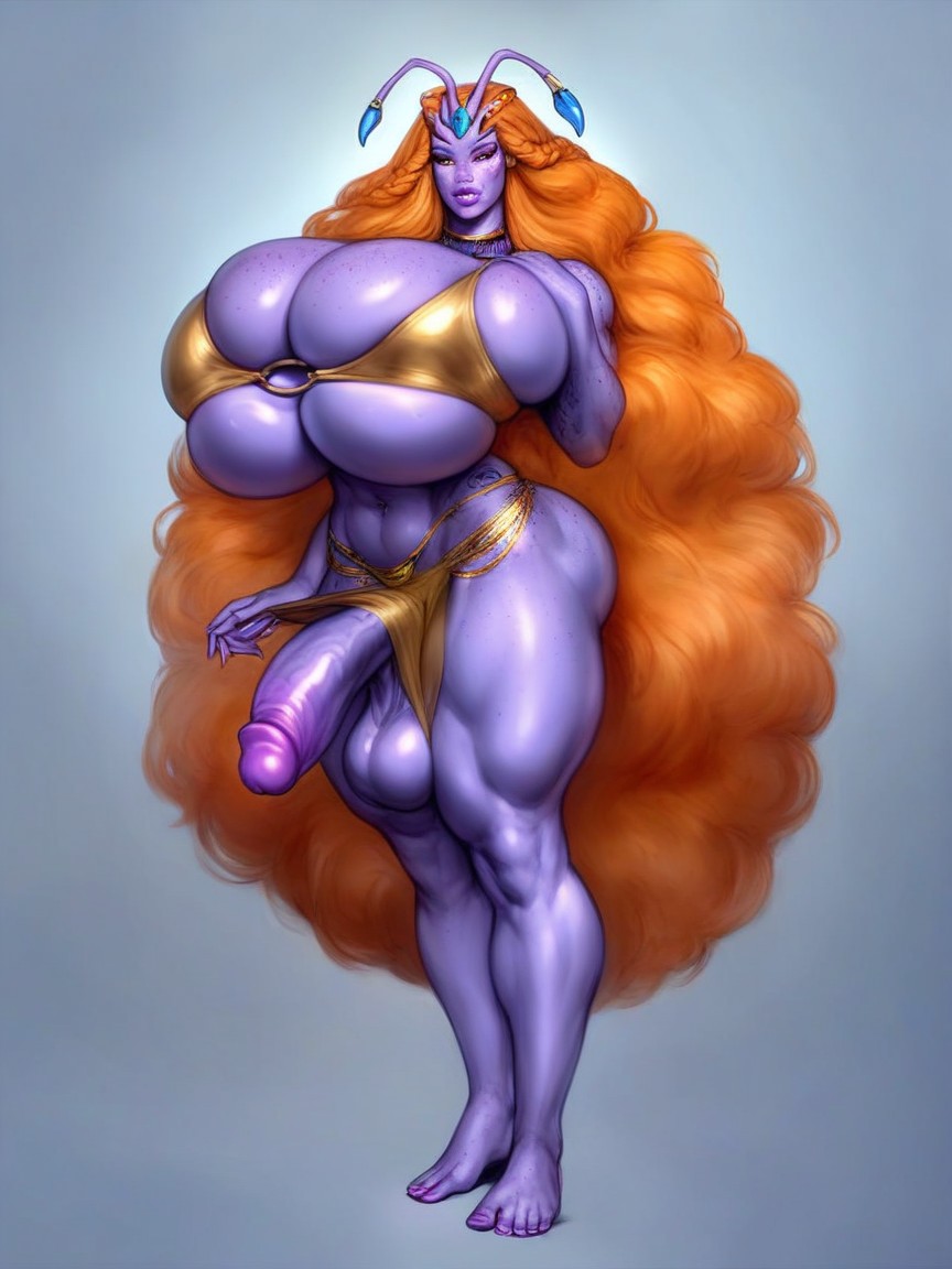 Thick Thighs, Alien, Hair Is Braided Shemale AI Porn
