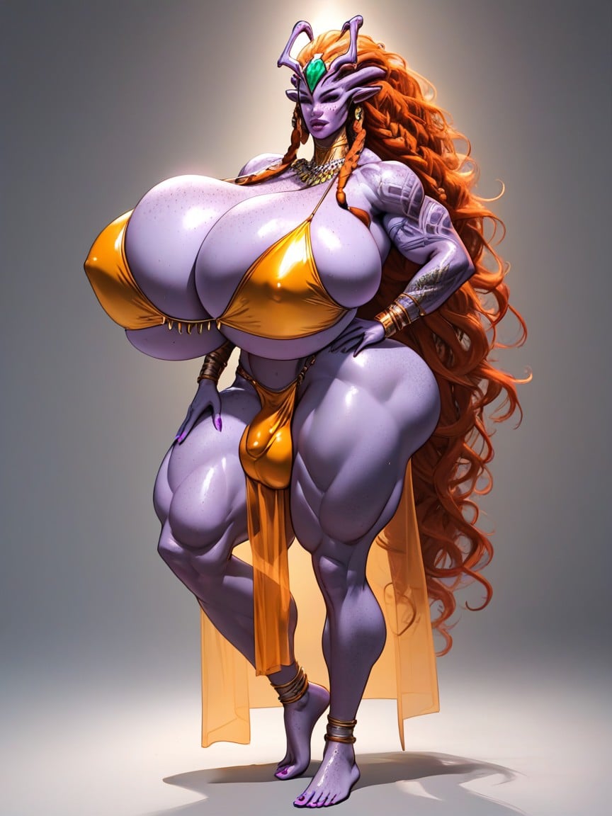 Gorgeous Alien, Ass Bigger Than Torso, Hyper Detailed Shemale AI Porn
