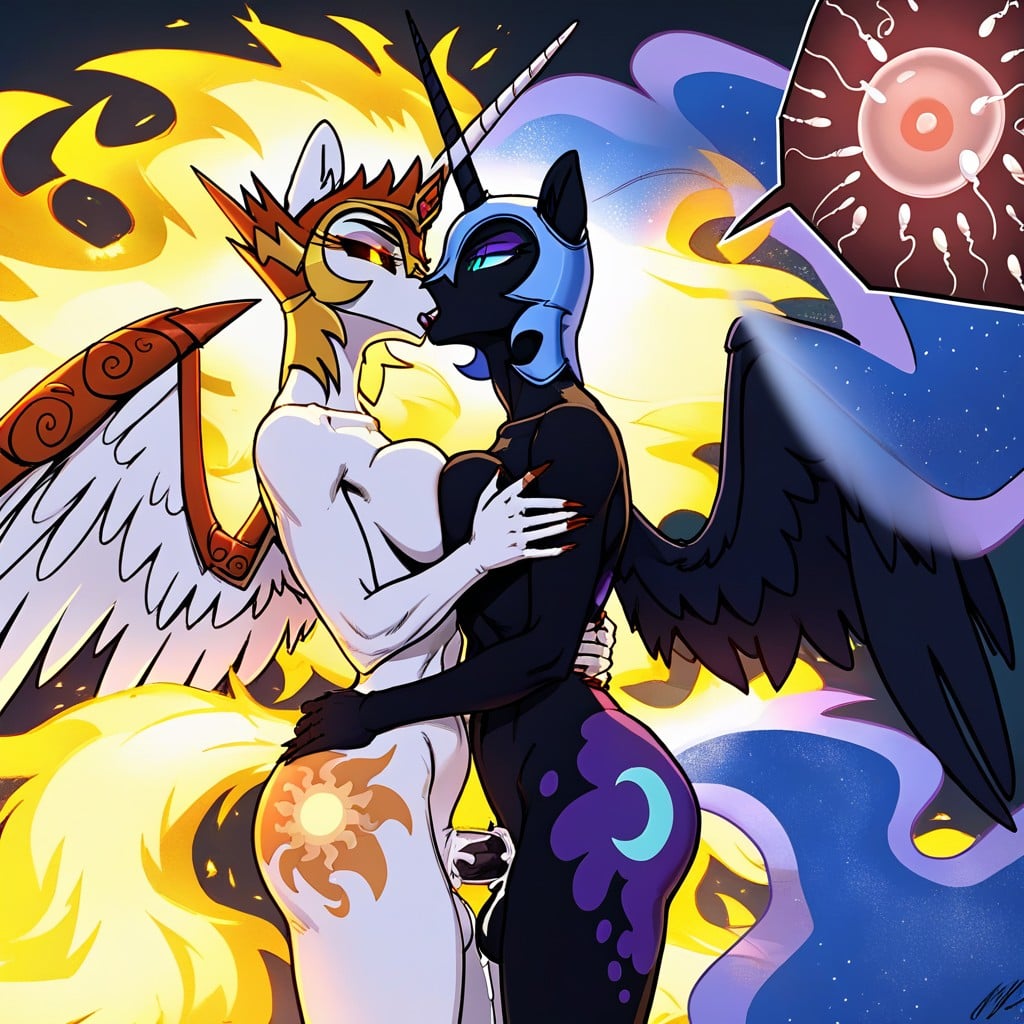 Daybreaker From Mlp, Nightmare Moon Fucks Daybreaker From Front, Vaginal Penetration Furry AI Porn