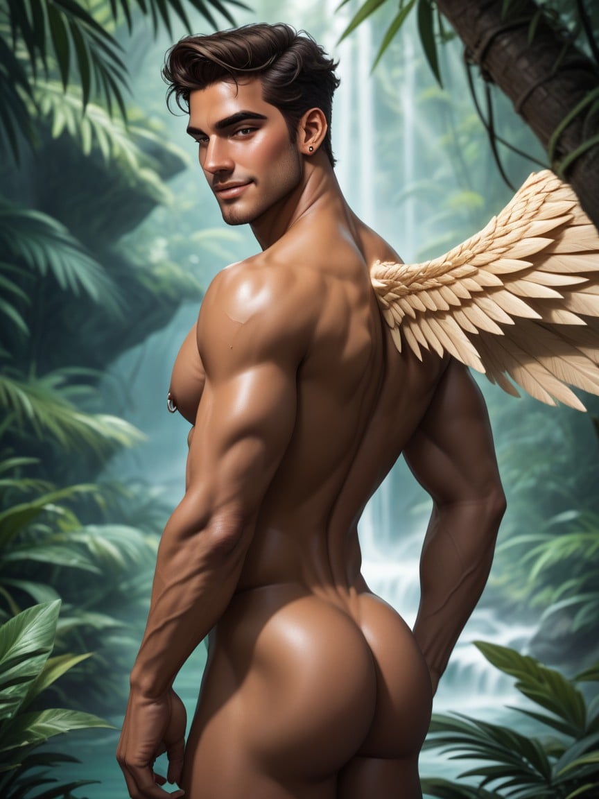 Show Ass, In The Jungle, Hairless AI Gay Porn
