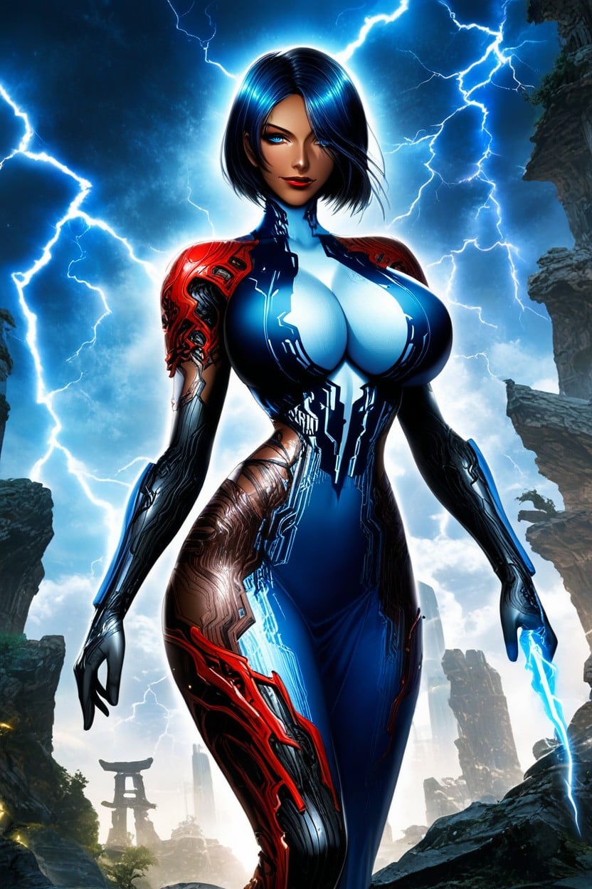 Absurdly Enormous Breasts, Ultra Detailed, Lightning Magic Hentai AI Porn