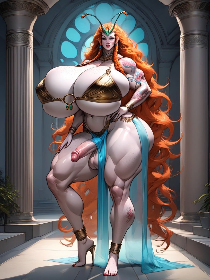 Colossal Breast, Hair Is Braided, Alien Ears Shemale AI Porn