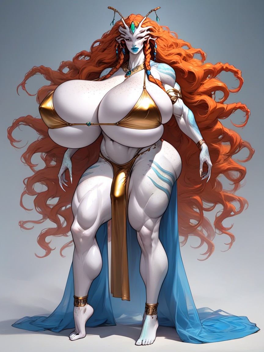 Pale Skin, Alien, Cleavage Shemale AI Porn