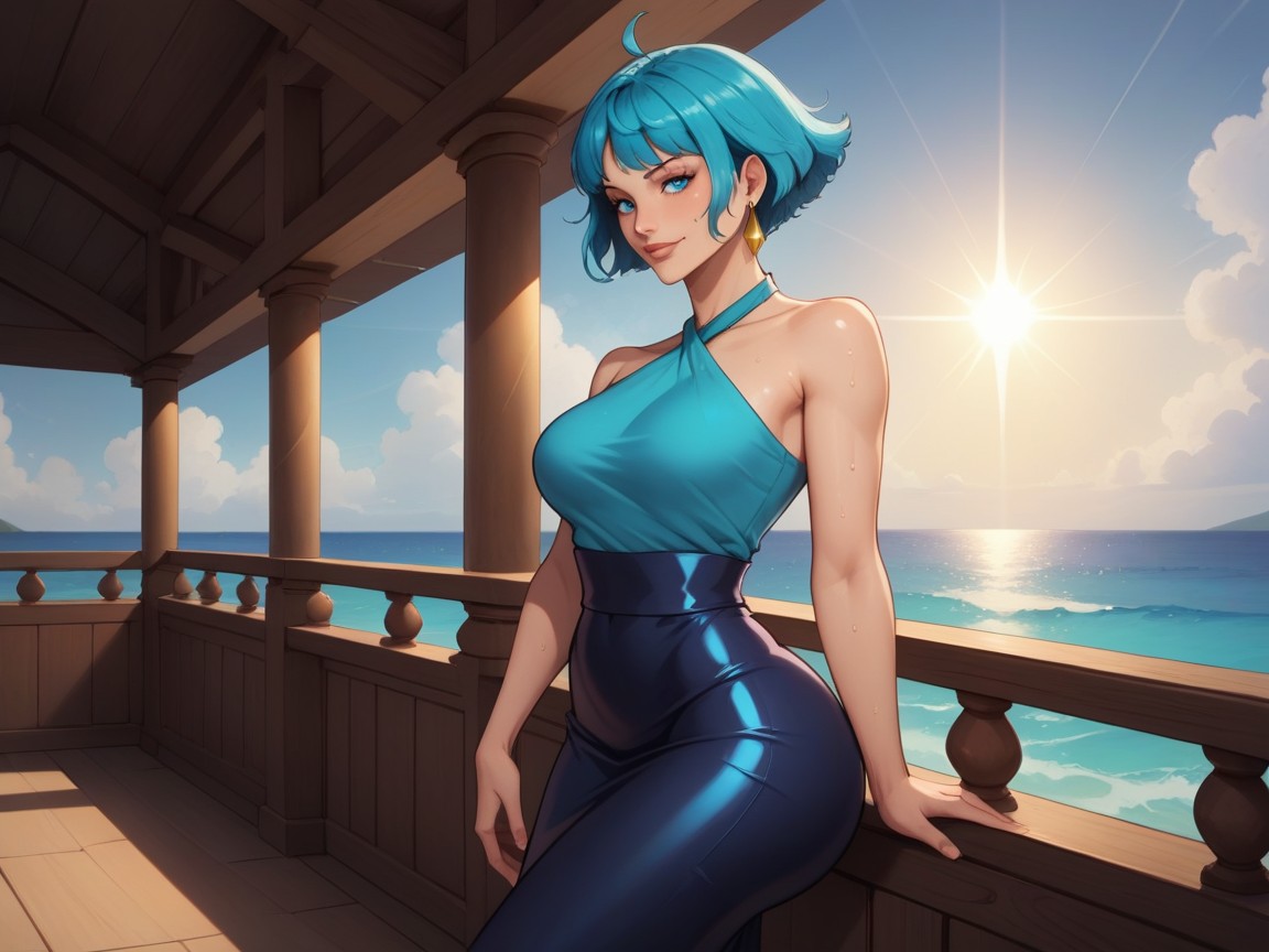 Golden Hour Glow Effects, Afterimage, One Woman Hentai AI Porn