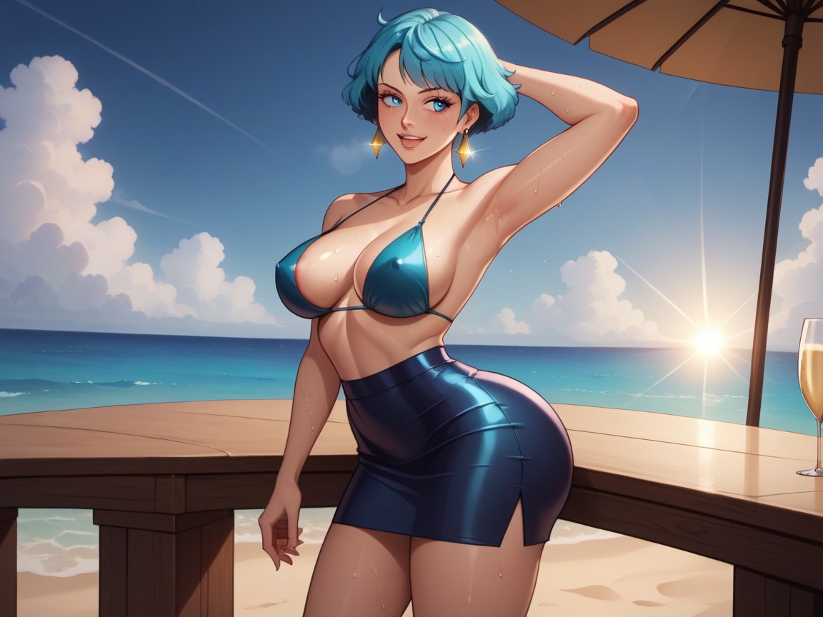 Rounded Breast, Vibrant Saturated Colors, Low Torso Height Hentai AI Porn