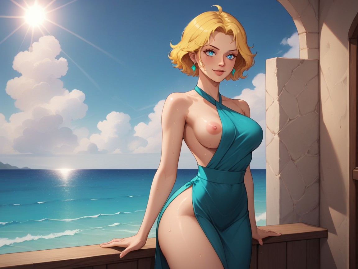 Snatched Waist, Woman Looking Away, Pixie Cut Hentai AI Porn