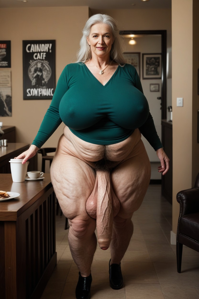 Huge Obese Belly, Extremely Large Ass, Straight AI Porn