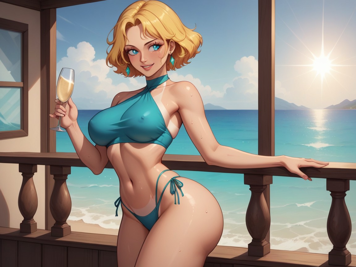 Ultra Detailed, Areolae Peek, Happy Face Hentai AI Porn