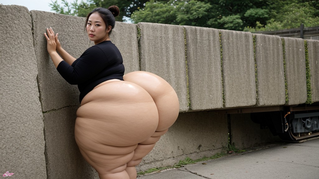 Fake Butt, Mega Booty, Extreme Wide Hips AI Porn