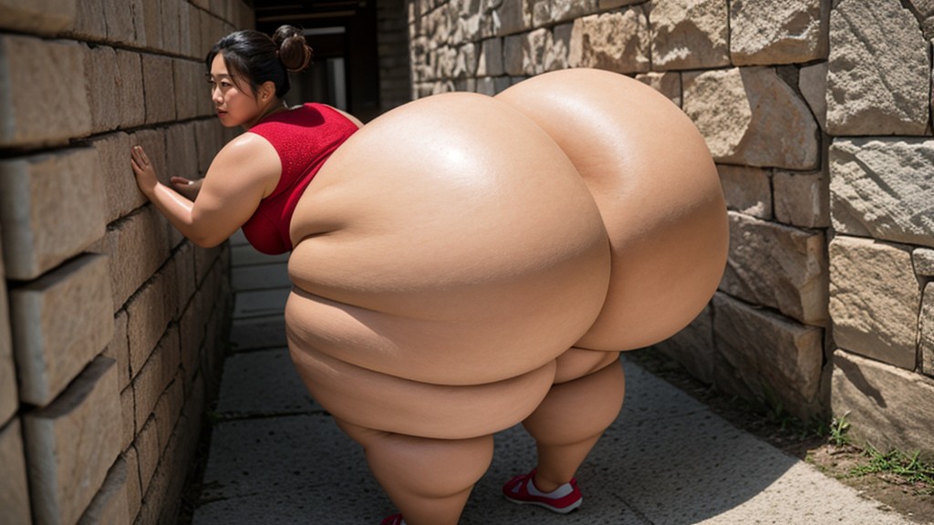 Women Stuck, Cellulite Ass Cheeks, Disproportionately Huge Ass AI Porn