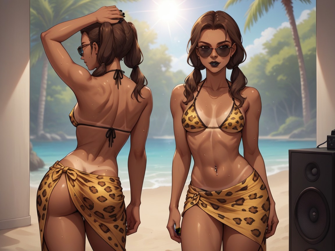 Sunglasses, Side View, Tight Breasts Hentai AI Porn