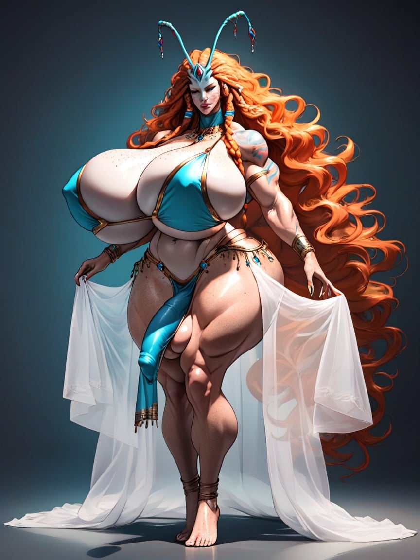 1 Person, Extremely Muscular, Full Body View Shemale AI Porn