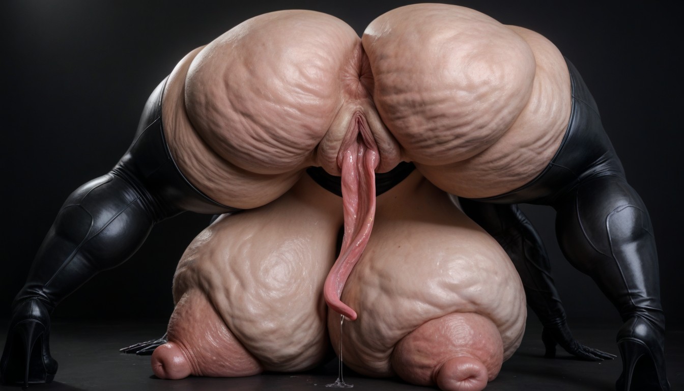 Wide Hips, Hyper Massive Spherical Breasts, Puffy Swollen Labia AI Porn
