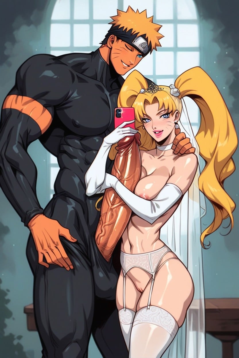 Ripped, White Garter Belt, Penis Takes Up Most Of Picture Waist Hentai AI Porn
