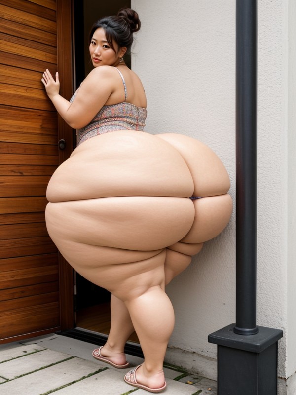 Asian Females, Cellulite Ass Cheeks, Extremely Large Ass Pornografia de IA