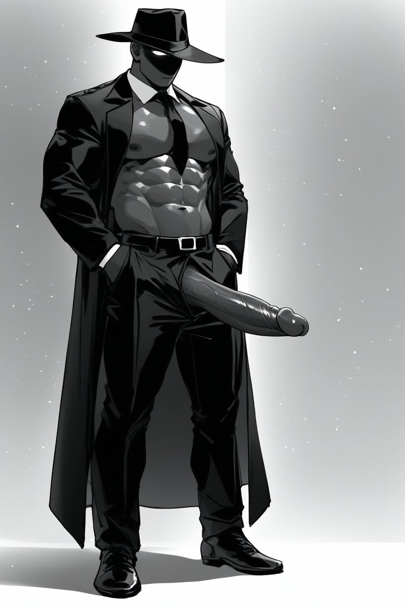 Shadow Human, Long Penis, Sexy Seductive Pose AI Gay Porn