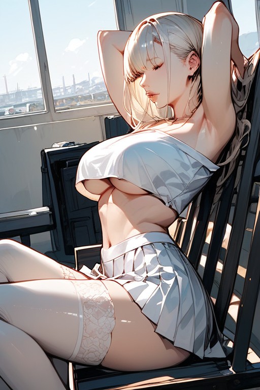 Pleated Skirt, Underboob, Korea Hentai AI Porn