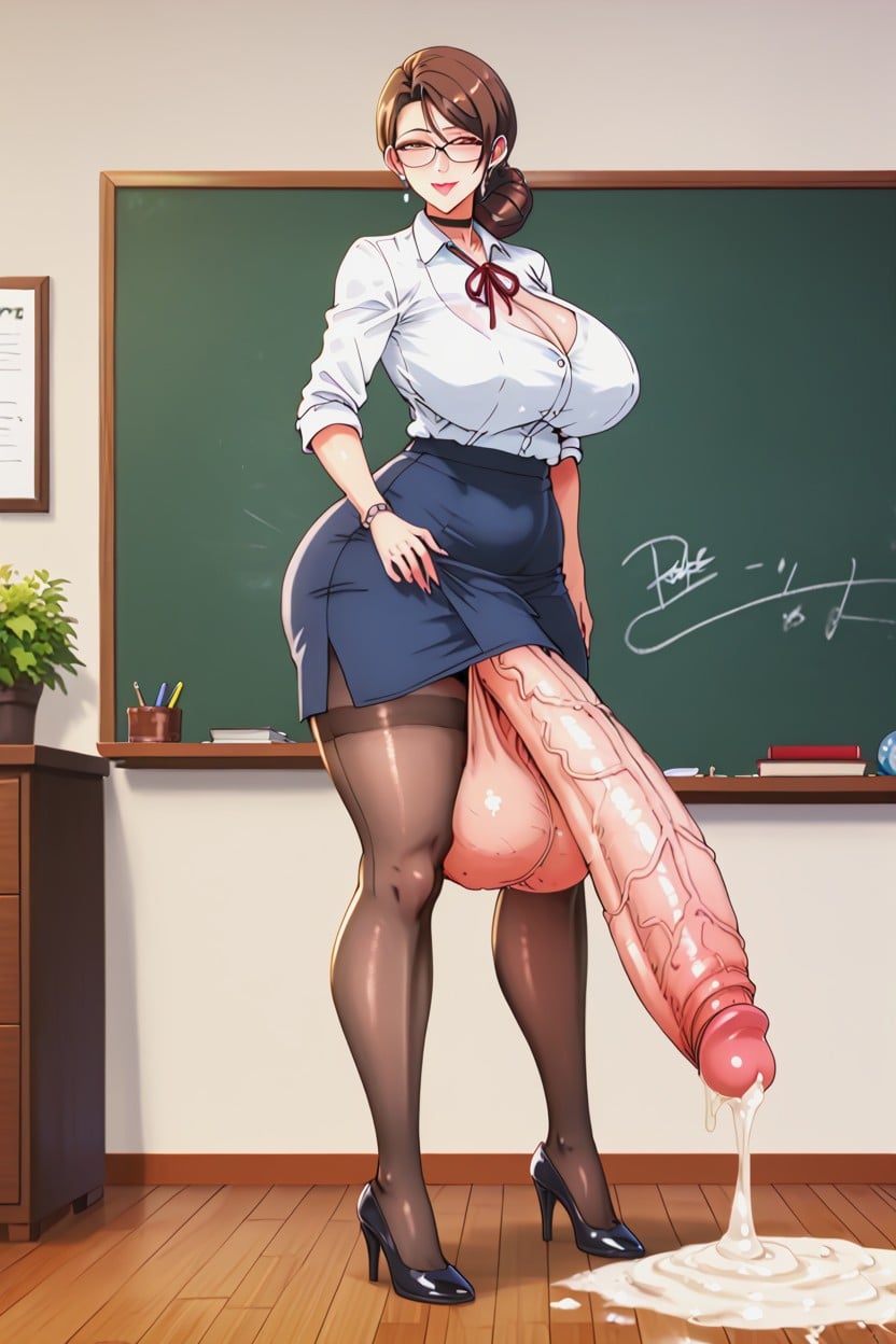 Glasses, Massive Hanging Cock, Pencil Skirt Porno shemale IA
