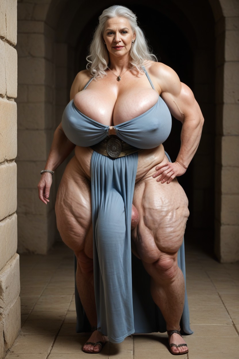 60+, Ssbbw, Gigantic Saggy Breast AIポルノ