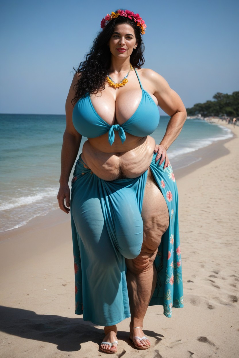極端なボトムヘビー, ニューハーフ, Gigantic Saggy Breast AIポルノ