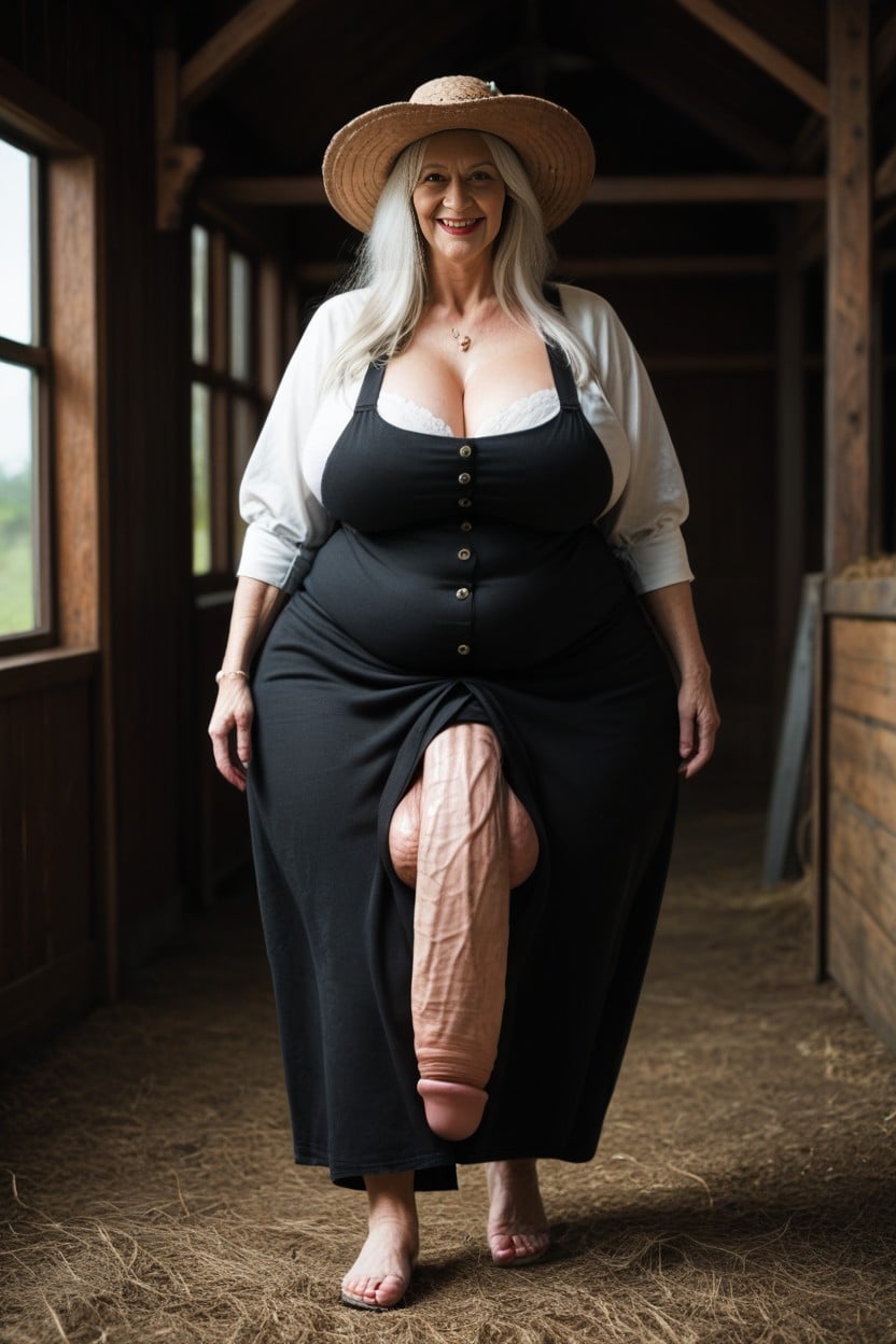Giant Saggy Breasts, Fully Clothed Super Soft Massiive Penis, Foreskin AI Porn