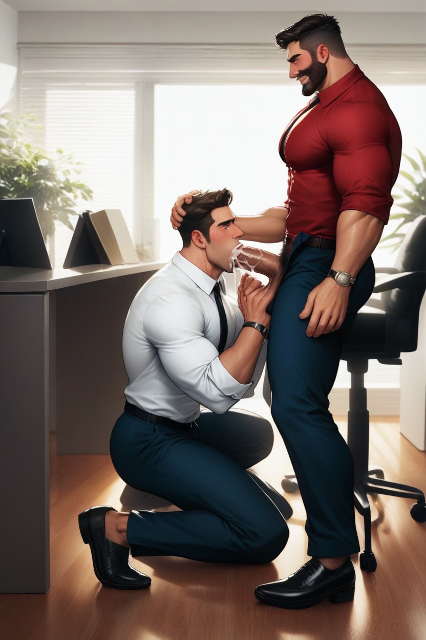 Cum, Muscular, Businessmen AI Gay Porn