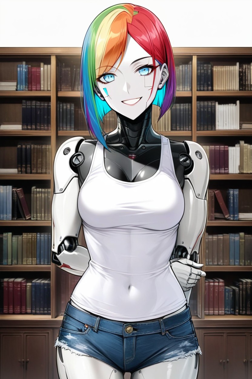 Multi Colored Hair, Robot, Robot Woman AI Porn