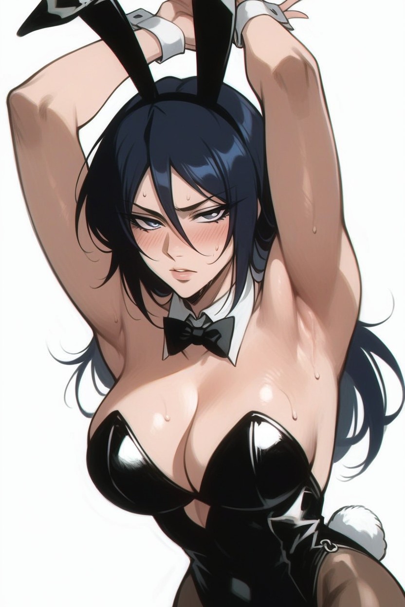 Arms In Frame, Bunny Ears Headband, Sweating Hentai AI Porn