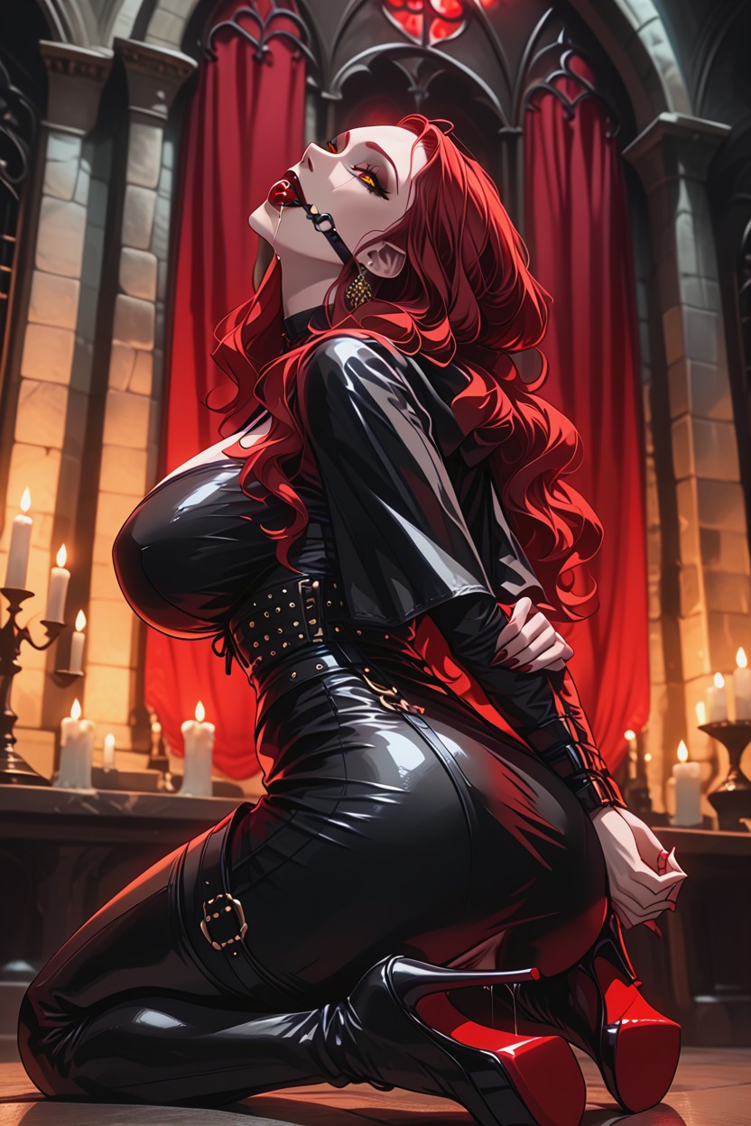 Big Ass Focus, Sensual Dark Fantasy Style, Ball Gag Hentai AI Porn