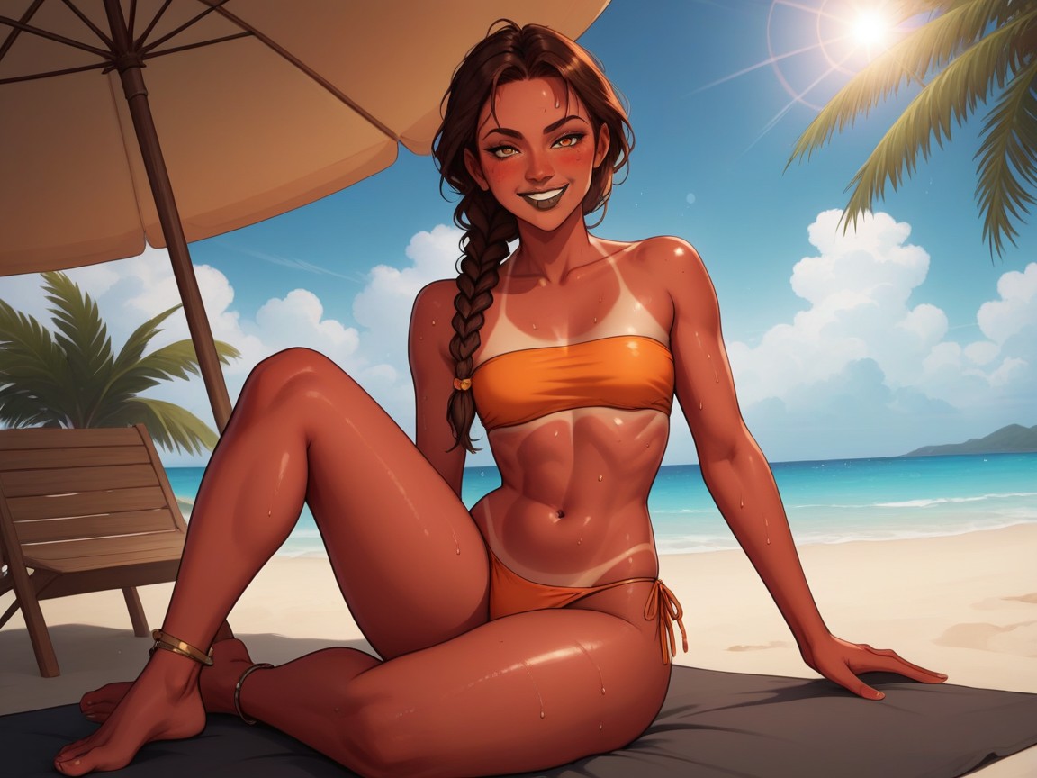 Braided, Bokeh, Mischievous (smiling While Blushing) Hentai AI Porn