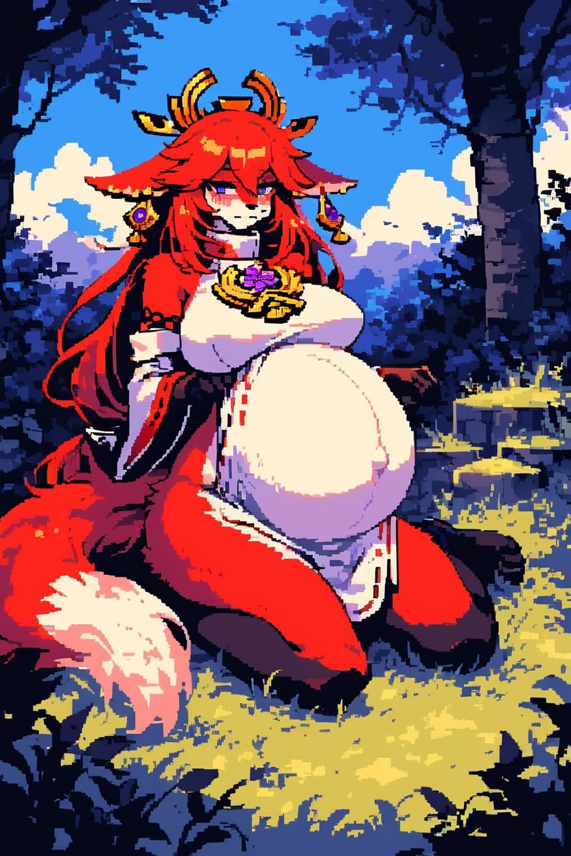 Blushing, Collar, Fox Furry AI Porn