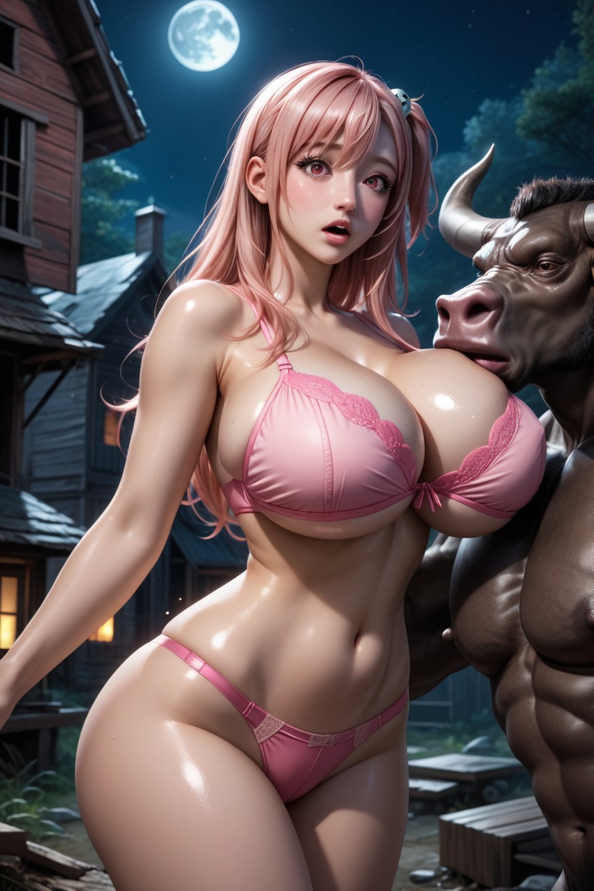 Hyper Detailed, Night, Huge Breasts Hentai AI Porn
