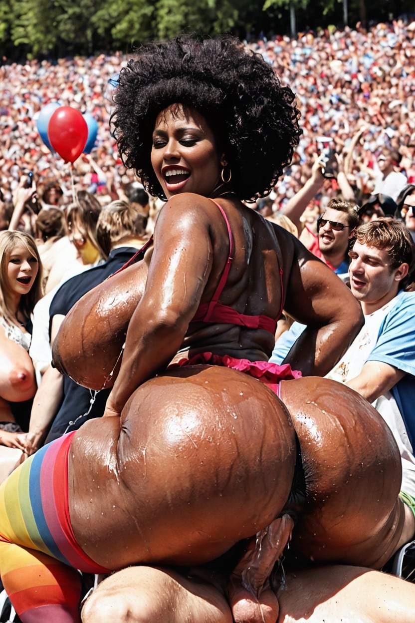 Ass Bigger Than Torso, Selfie, Sitting On Mans Lap AI Porn