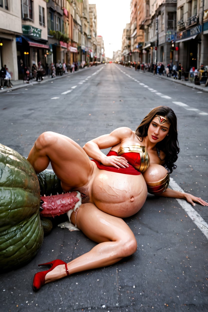 Moves In Her Belly, Round Ass, Massive Pregnant AI Porn