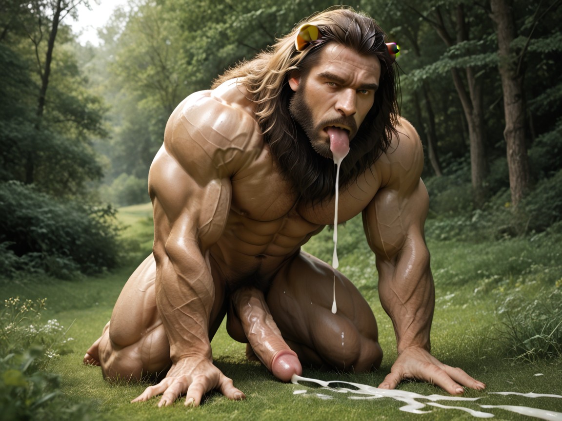 Veiny Cock, 18+, Bulging Muscles AI Gay Porn