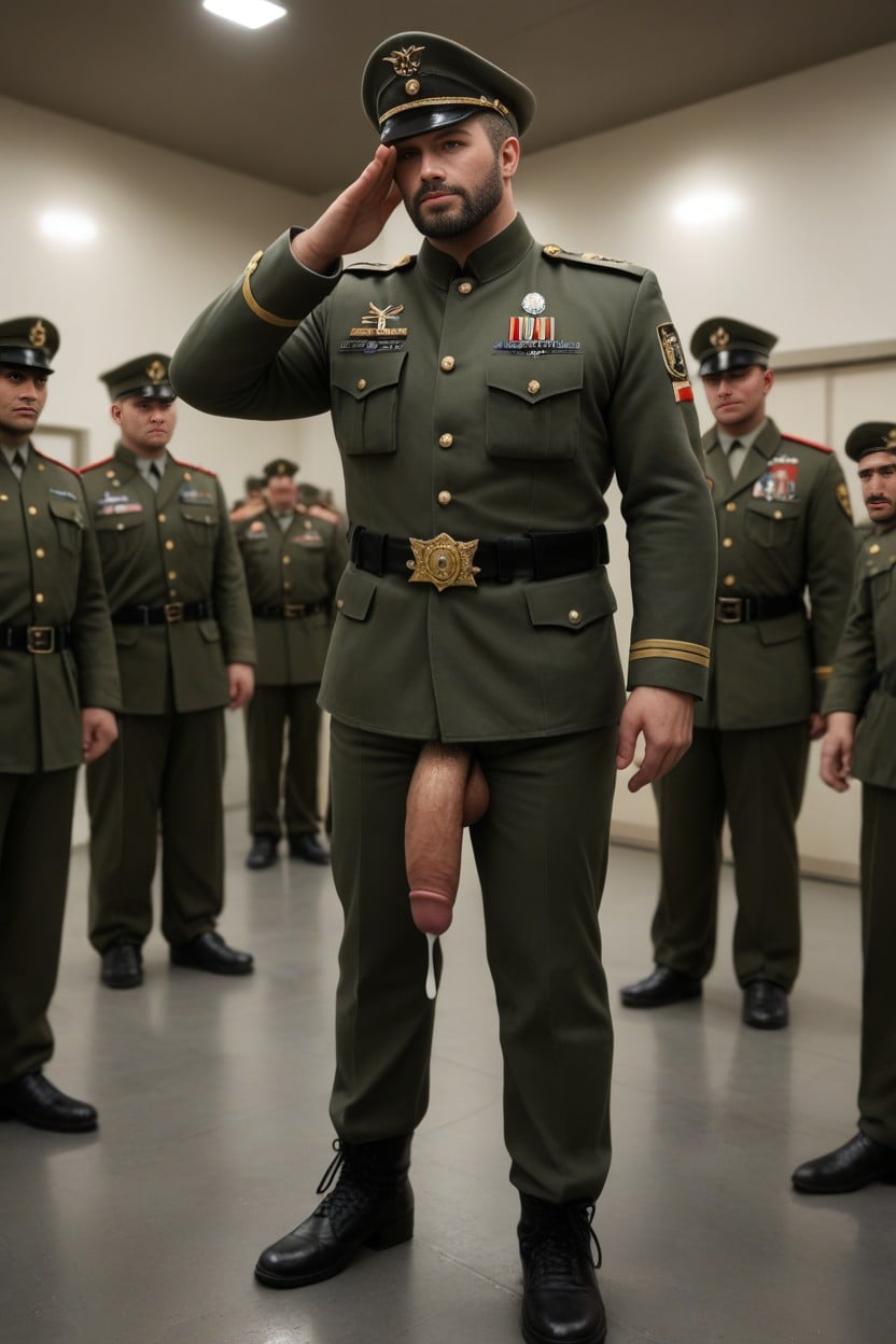 Garder Belt, All Male, Military Hat AI Gay Porn
