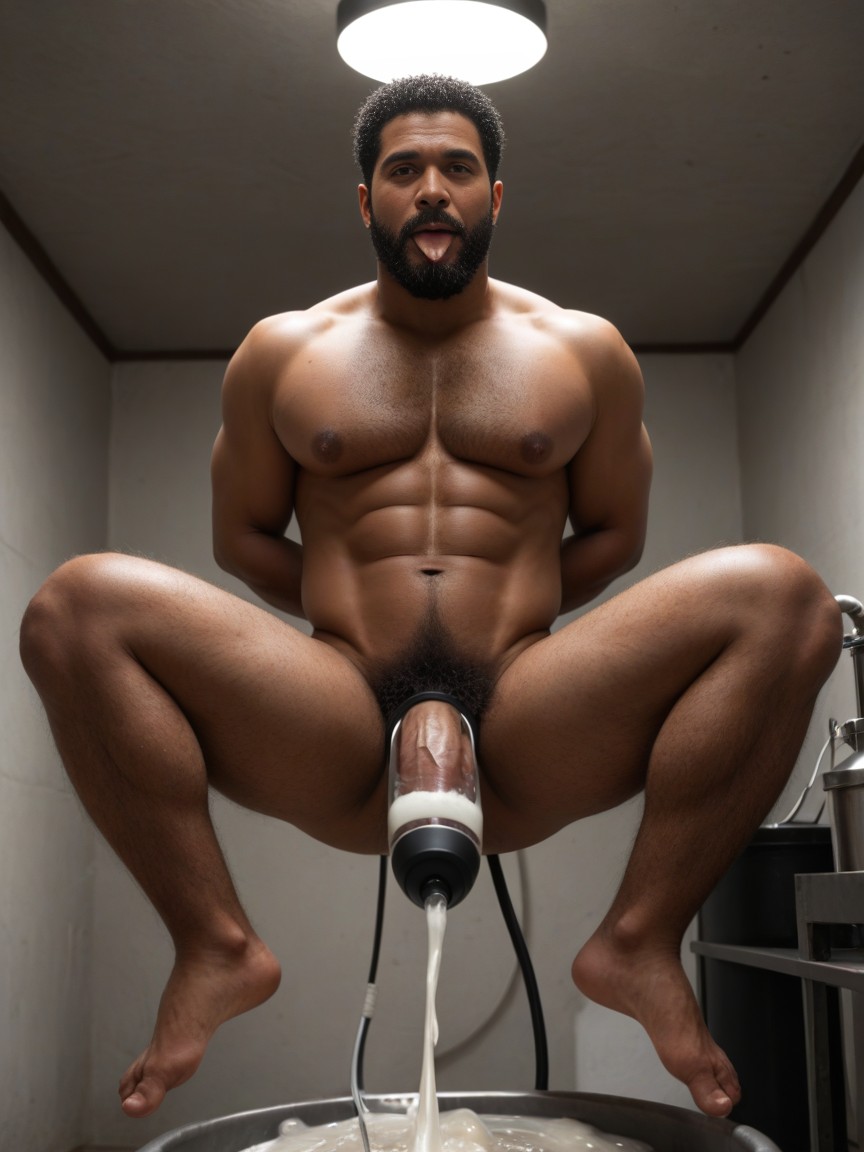 Penis Pump, Tongue Out, Completely Naked AI Gay Porn