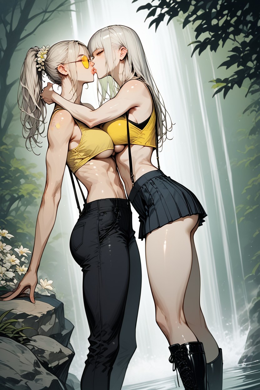 Cargo Pants, Blurry Background, Cuddle Hentai AI Porn