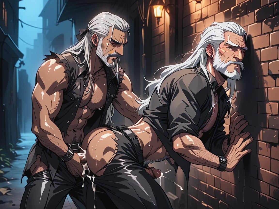 Long Hair, Ash Hair, Open Clothes AI Gay Porn
