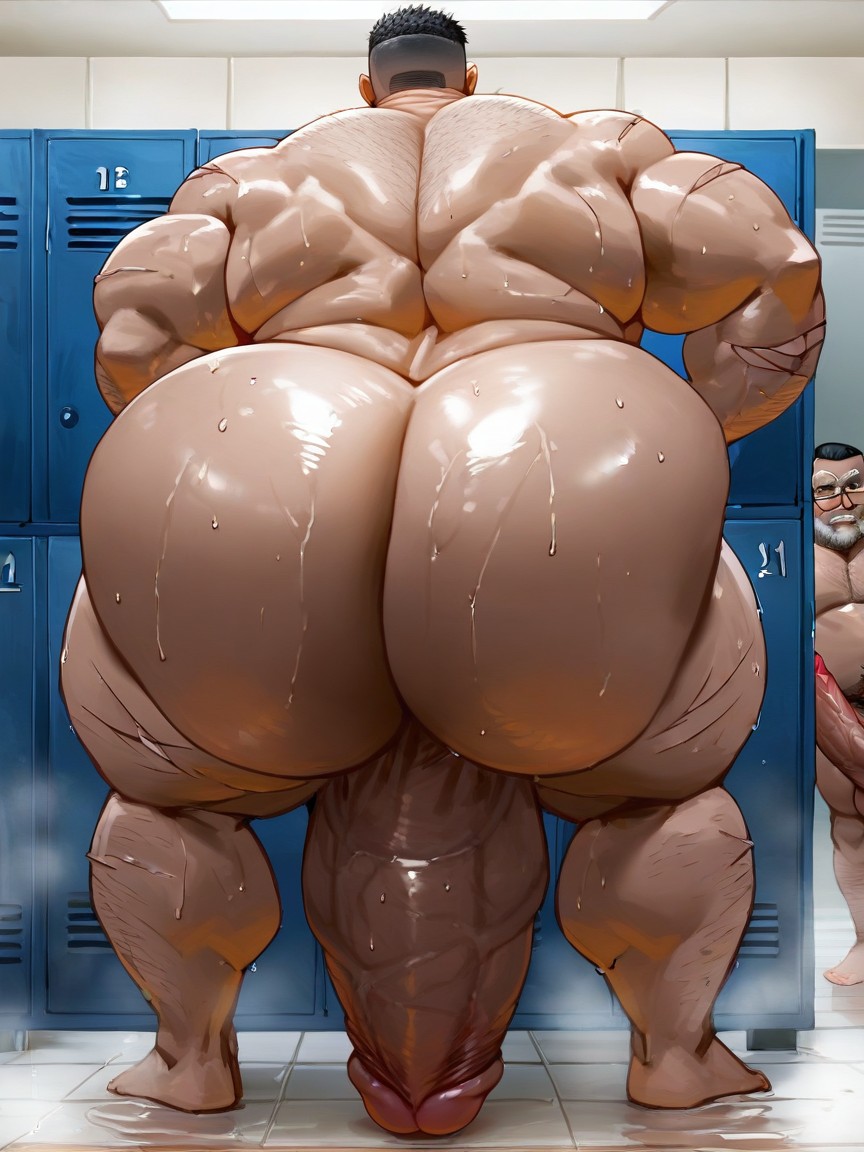 Tanned Skin, 30+, Lockeroom AI Gay Porn