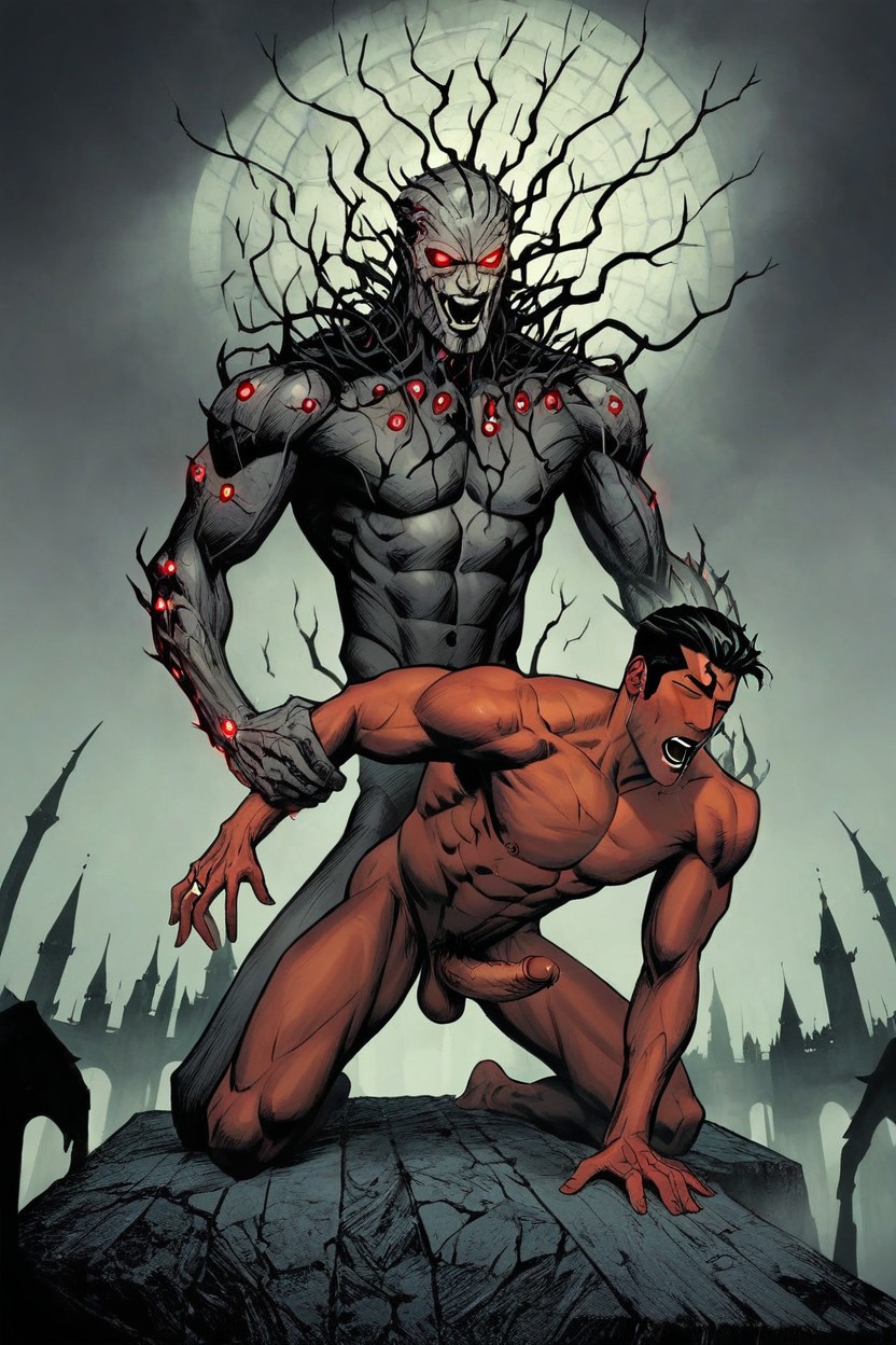 Regal Horror Aesthetic, The Atmosphere Is Inspired By Hellraiser Movies, Correct Number Of Limbs AI Gay Porn