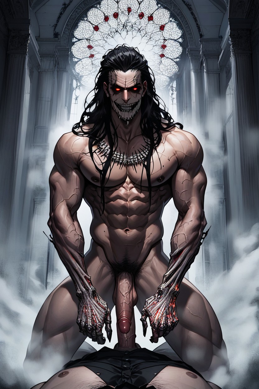 Handsome Faces, Regal Horror Aesthetic, Atmospheric Lighting AI Gay Porn