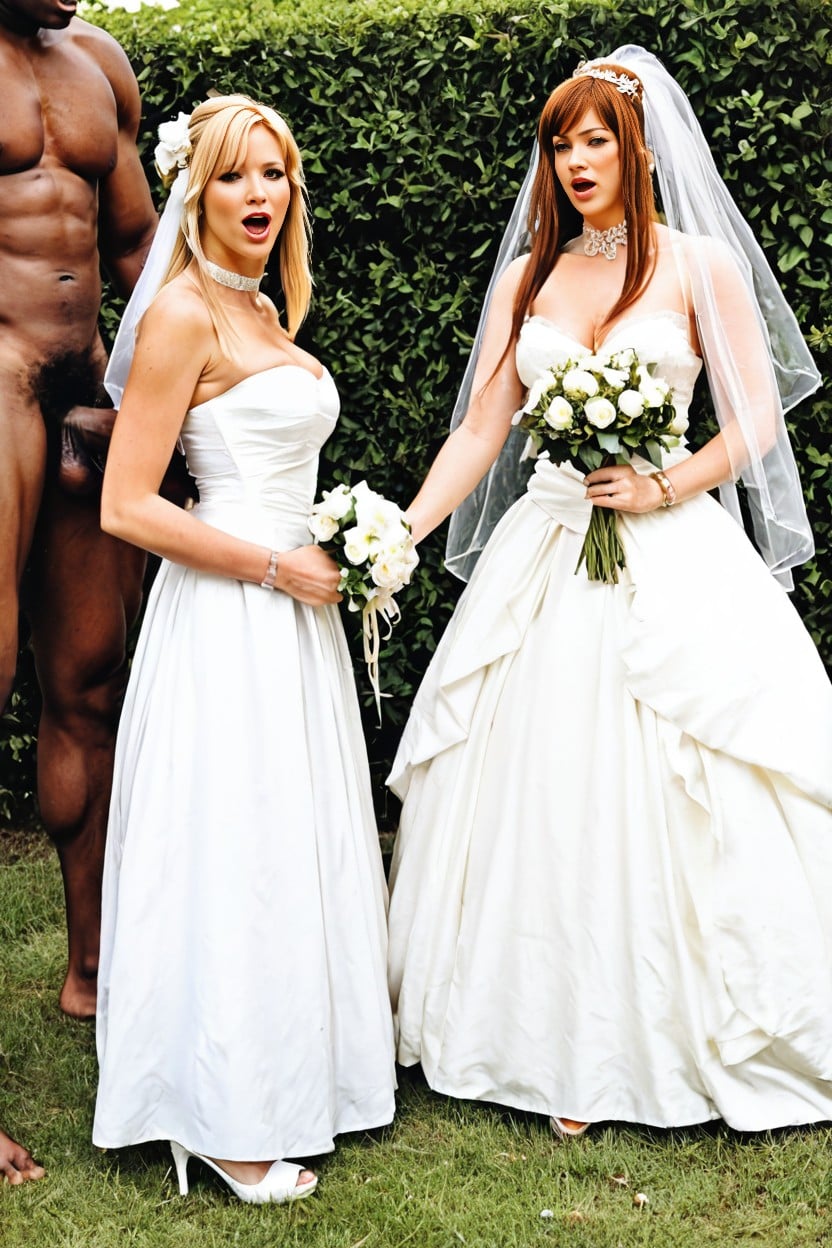 Face With Dark Red Lips, Most Wonderful Bride, Blue Eyes AI Porn