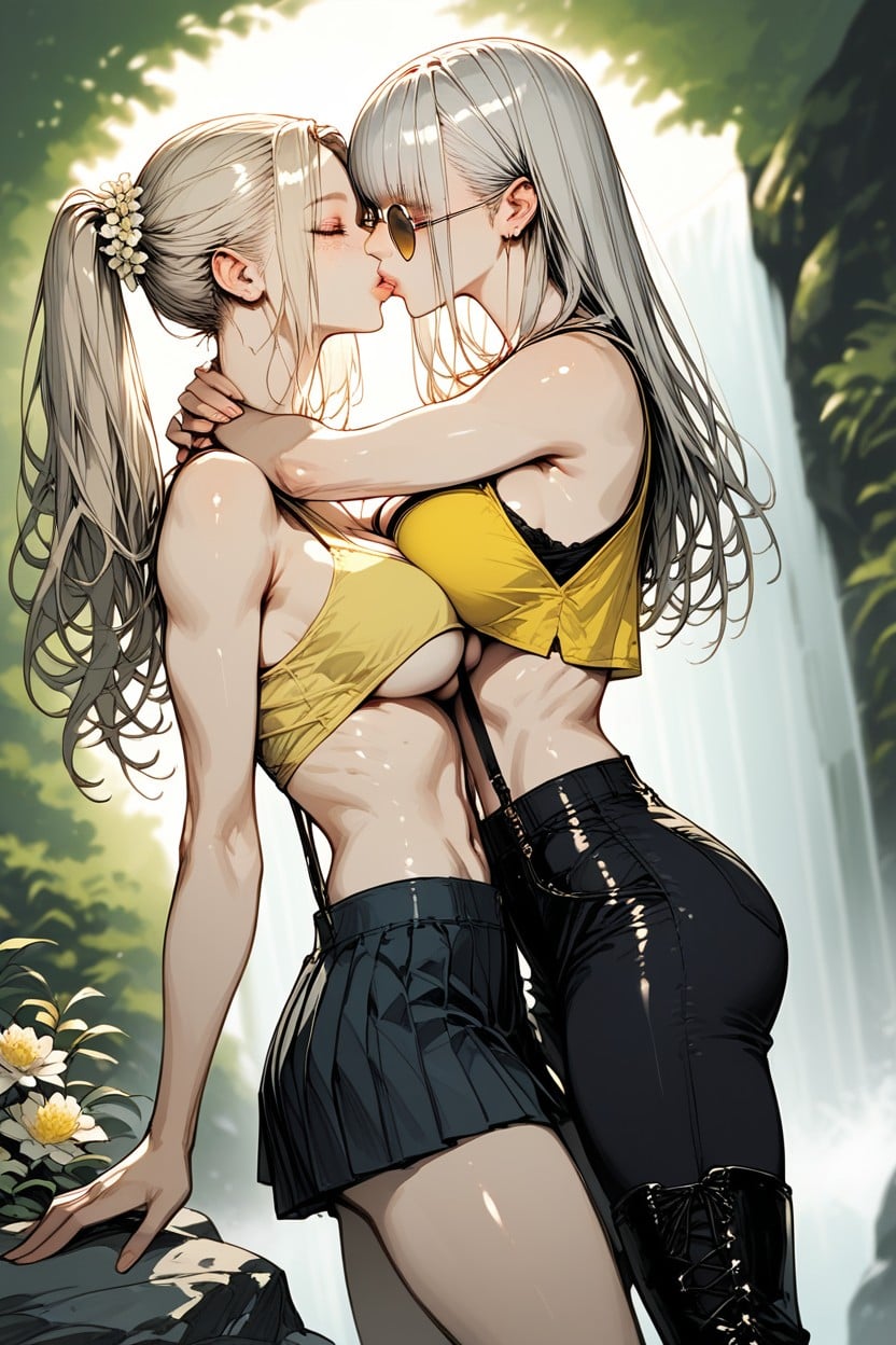 Forest, Green Eyes, Dutch Angle Hentai AI Porn