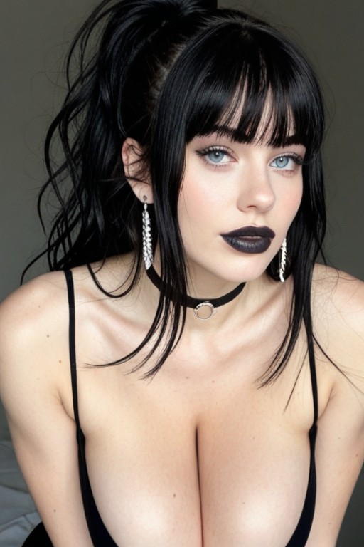 Top Down From High, Messy Bangs, Messy Hair AI Porn