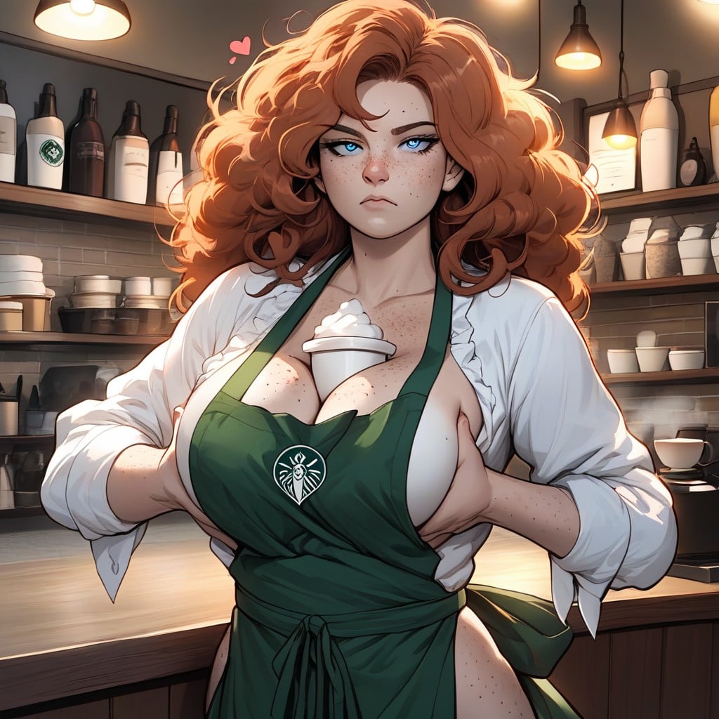 Kilt, Breast Pressed Together, Medium Natural Breasts Hentai AI Porn