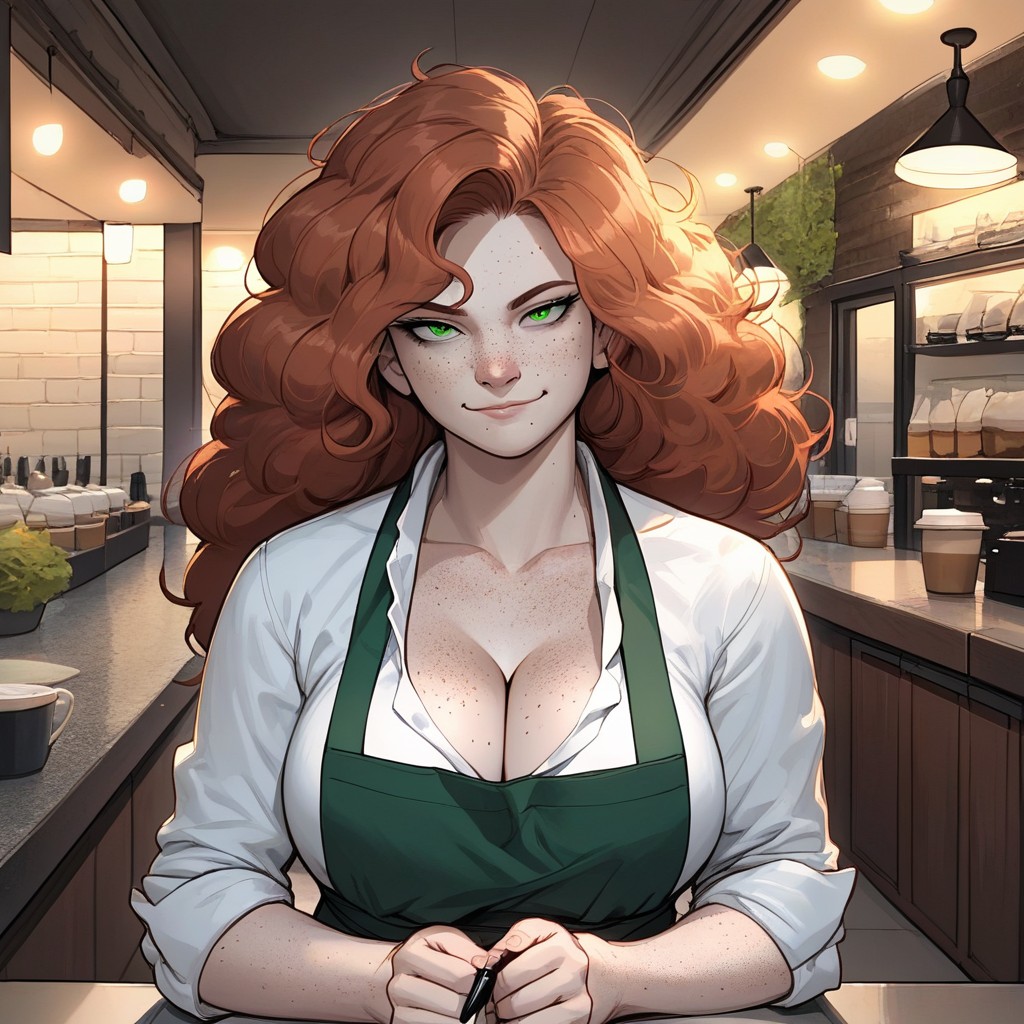 Apron, Green Eyes, Bored Hentai AI Porn