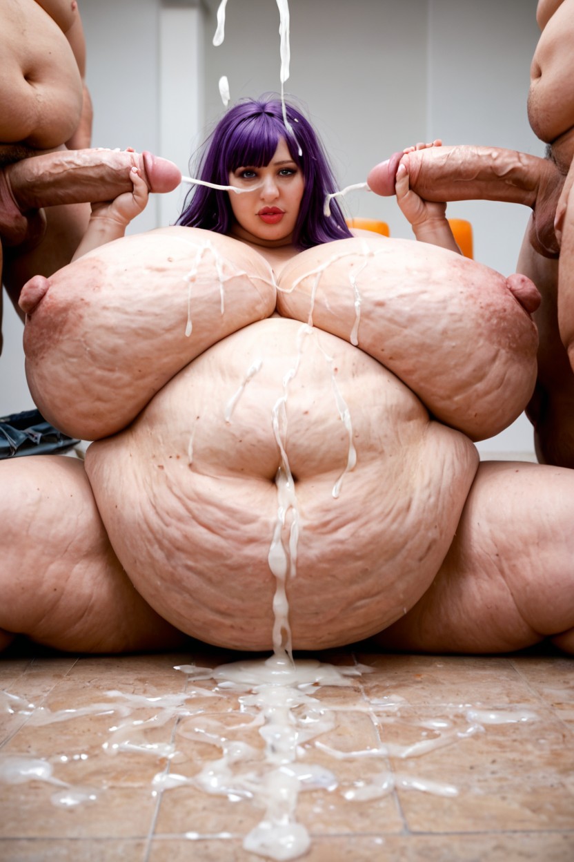 Cum Puddle, Spitting, Massve Ussbbw Woman BBW AI Porn