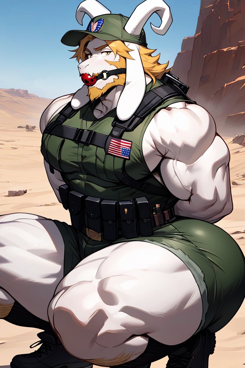 Extremely Large Ass, Desert, Big Pecs AI Gay Porn