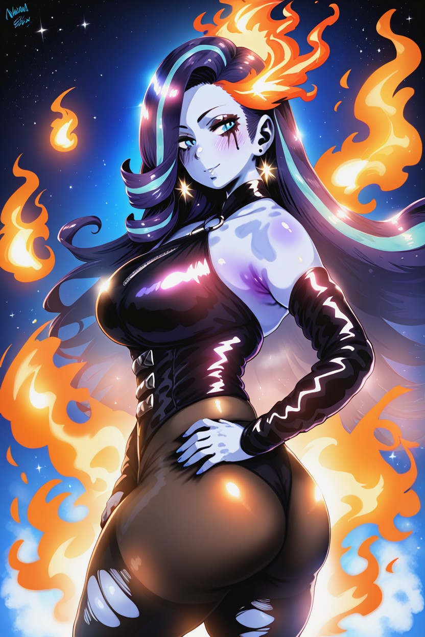With Blue Sparkly Skin, Blue Sparkly Skin, Shimmering Skin AI Porn